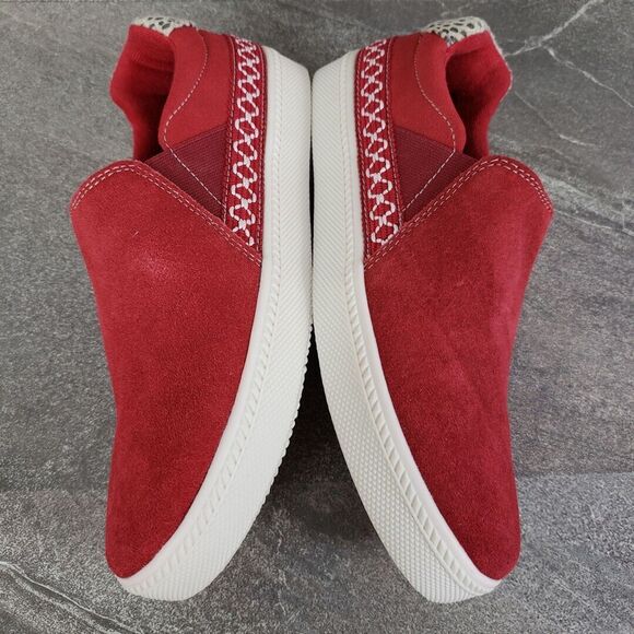 Earth Origins Shoes Womens 7 W Red Suede Slip-Ons Zandel Casual Comfort - Picture 6 of 12
